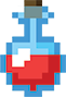 Pixel art of a red health potion